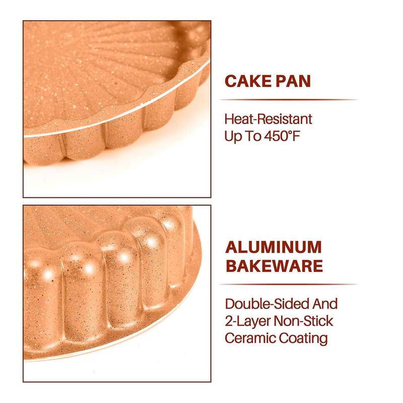 Charlotte Cake Pan, 4-Layer Non-Stick Coating, Cast Aluminium Charlotte Cake Mold Quick Release Bake
