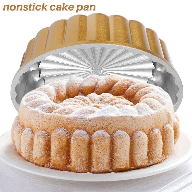 Charlotte Cake Pan,Charlotte Cake Pan Pan , 10 Inch Cake Pan for Baking Fluted Cake Pan Mold