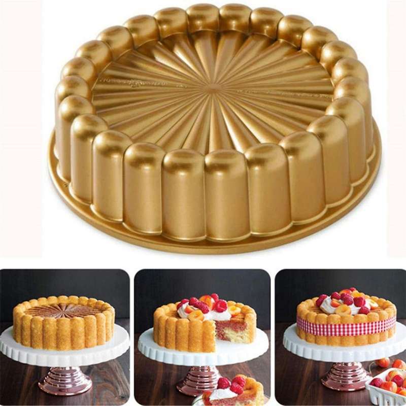 Charlotte Cake Pan,Charlotte Cake Pan Pan Nonstick, 9.4 Inch Cake Pan for Baking Fluted Cake Pan Mol
