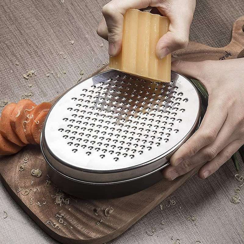 Cheese Grater with Container, for Kitchen with 2 Sizes, Vegetable Grinder, Ginger Shredder, Chocola
