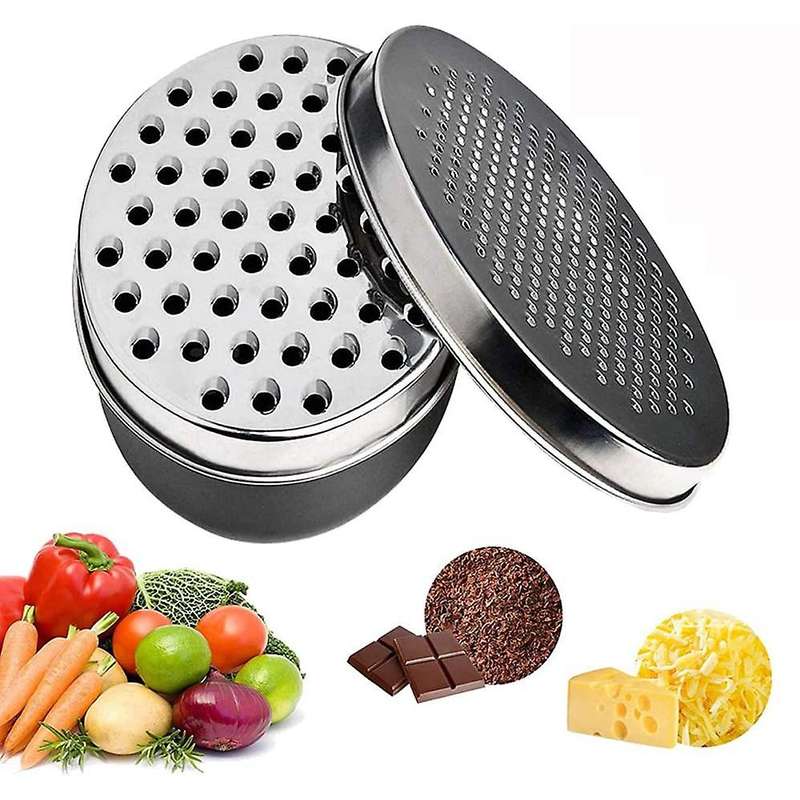 Cheese Grater with Container, for Kitchen with 2 Sizes, Vegetable Grinder, Ginger Shredder, Chocola