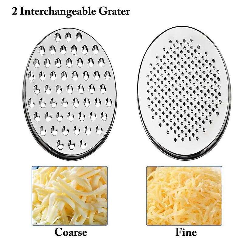 Cheese Grater with Container, for Kitchen with 2 Sizes, Vegetable Grinder, Ginger Shredder, Chocola