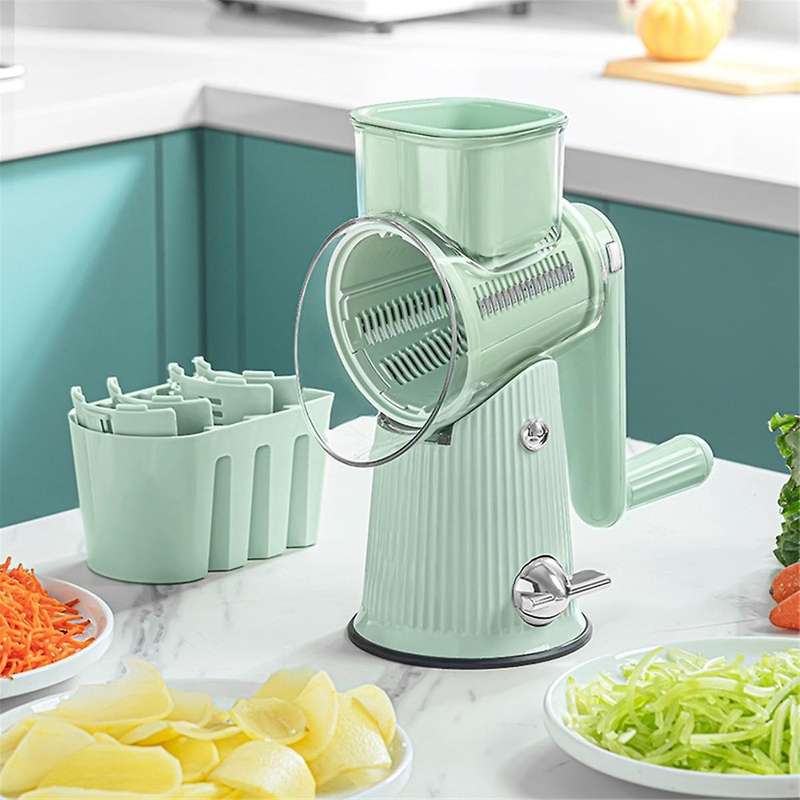 Cheese Grater with Handle with 5 Interchangeable Blades,multifunctional Potato and Radish Slicing A