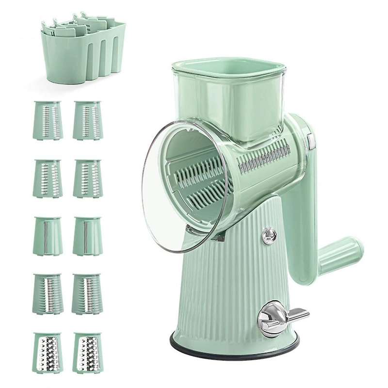 Cheese Grater with Handle with 5 Interchangeable Blades,multifunctional Potato and Radish Slicing A