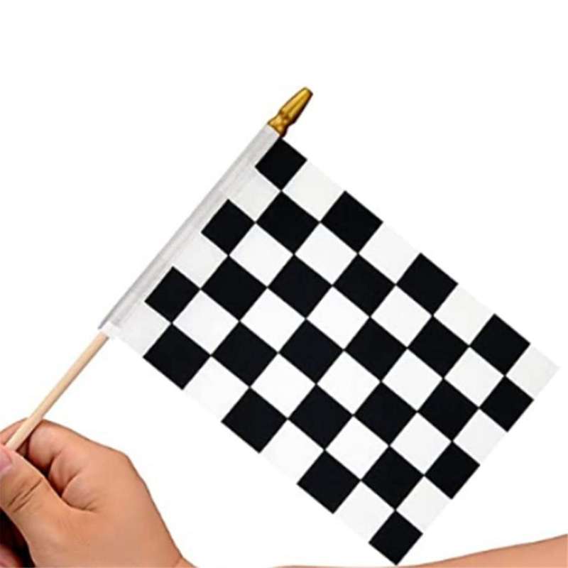 Checkered Black and White Racing Stick Flag Small Mini Handheld Racing Flag Competition Flag(20pcs)