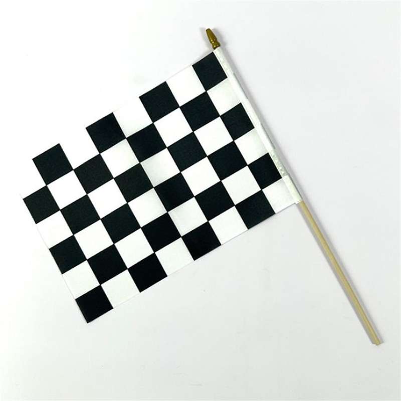 Checkered Black and White Racing Stick Flag Small Mini Handheld Racing Flag Competition Flag(20pcs)