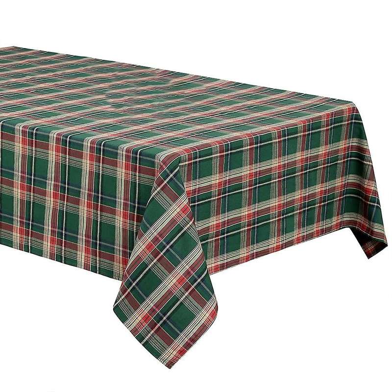 Checkered Tablecloth Green Christmas Tablecloth Checkered Cloth,Suitable for Festive Picnic Christma
