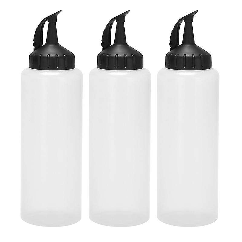 Chef's Squeeze Bottle, Pack Of 3, Condiment Squeeze Bottles, Ketchup Squeeze Squirt Bottle for Sauc