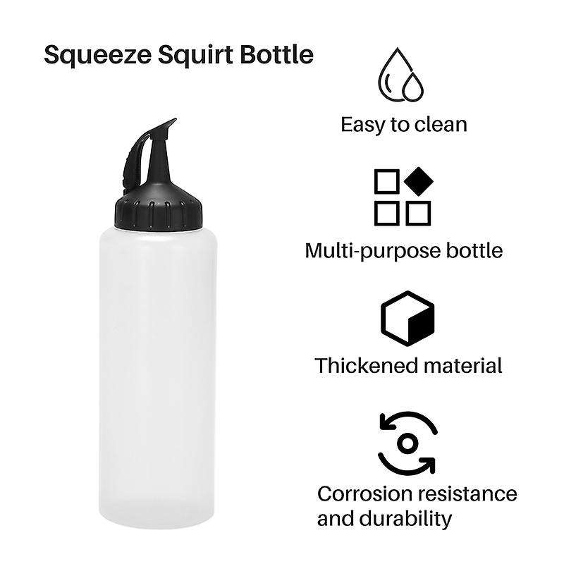 Chef's Squeeze Bottle, Pack Of 3, Condiment Squeeze Bottles, Ketchup Squeeze Squirt Bottle for Sauc