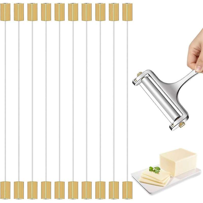 Cheese Slicer with 10pcs Cheese Cutter Wire for Block Cheeses Butter Cutting Polished Marble Cheese