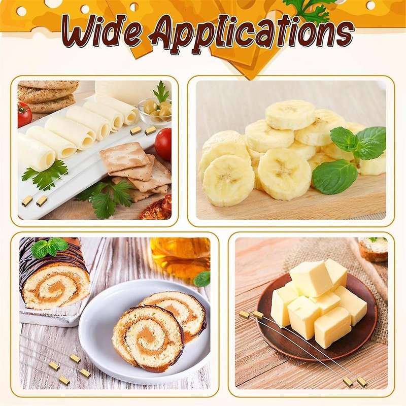 Cheese Slicer with 10pcs Cheese Cutter Wire for Block Cheeses Butter Cutting Polished Marble Cheese