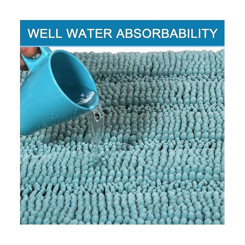 Chenille Striped Bathroom Carpet Anti--soft Plush Bathroom Mat Is Suitable for Bathroom Floor 43x12