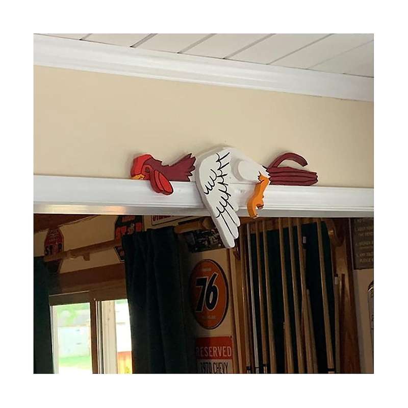 Chicken Decor Garden Statues,Chicken Art Decor Gift,Resting Rooster Rail Pet,Outdoor Decorative Gar