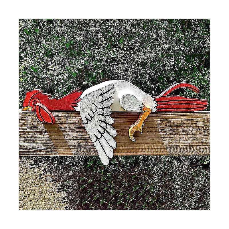 Chicken Decor Garden Statues,Chicken Art Decor Gift,Resting Rooster Rail Pet,Outdoor Decorative Gar