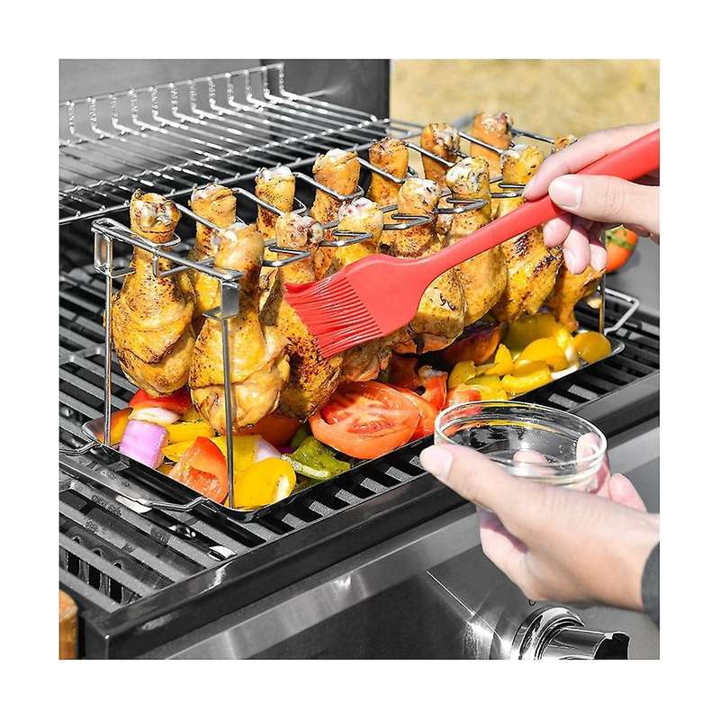 Chicken Leg Wing Grill Rack Folding Barbecue Rack Oven Roaster Stand Bbq Chicken Drumsticks Holder