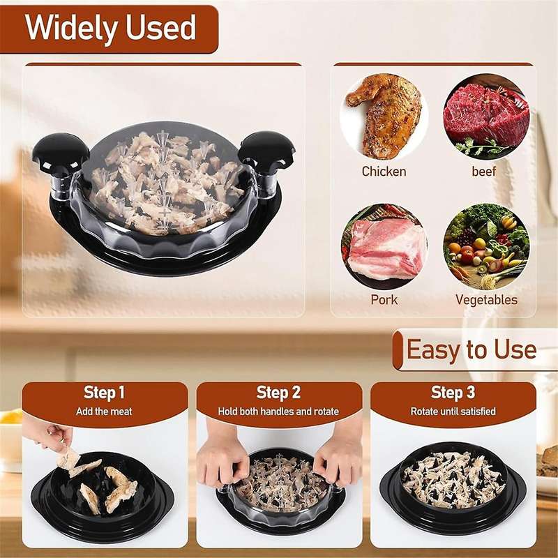 Chicken Shredder Tool Twist, Meat Shredder with Handles and Non-skid Base, Chicken Shredder Breast S