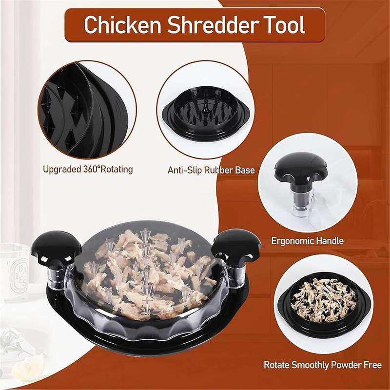Chicken Shredder Tool Twist, Meat Shredder with Handles and Non-skid Base, Chicken Shredder Breast S