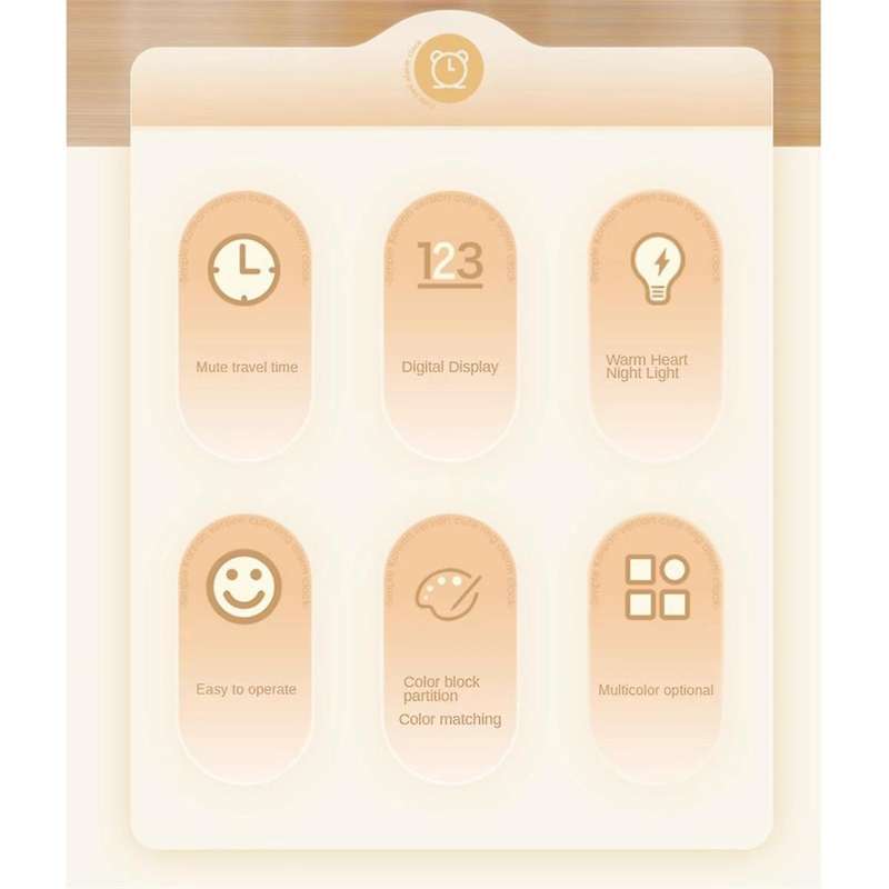 Children's Alarm Clock Silent Alarm Clock Bedside Table Non-ticking Usb Table Clocks for Early Educa