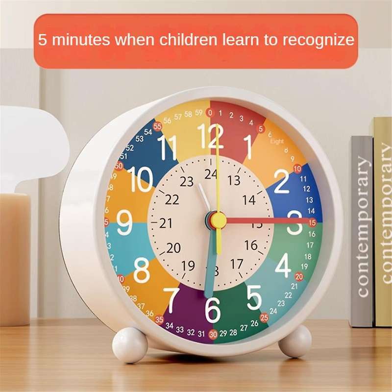 Children's Alarm Clock Silent Alarm Clock Bedside Table Non-ticking Usb Table Clocks for Early Educa