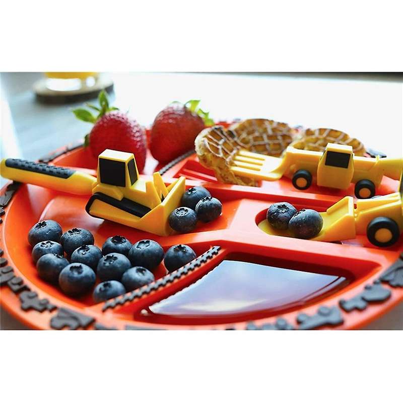 Children's Car Bulldozer Excavator Shovel Toddler Forks and Spoons Kids Utensils C