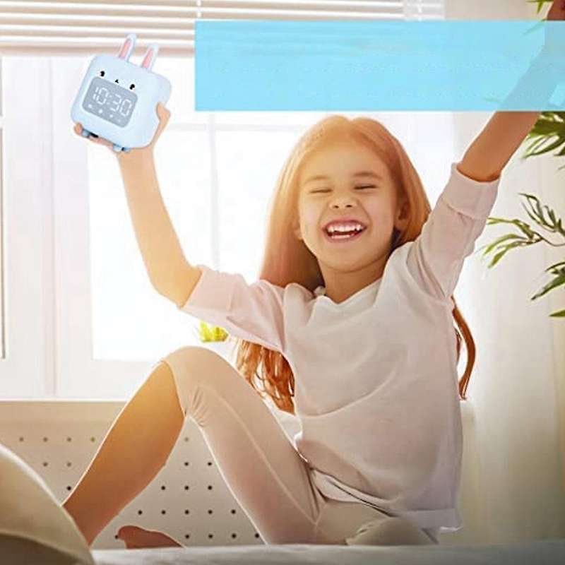 Children Alarm Clock, Cute Rabbit Alarm Clock, White Noise Alarm Clock, Children Alarm Clock with US