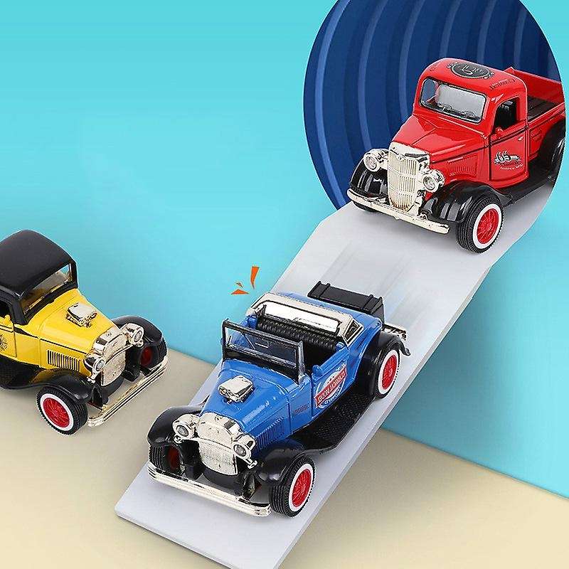 Children'S Q Version Of Alloy Toys 1:36 Alloy Pull Back Car Toys Car Model Retro Car Classic Car wit