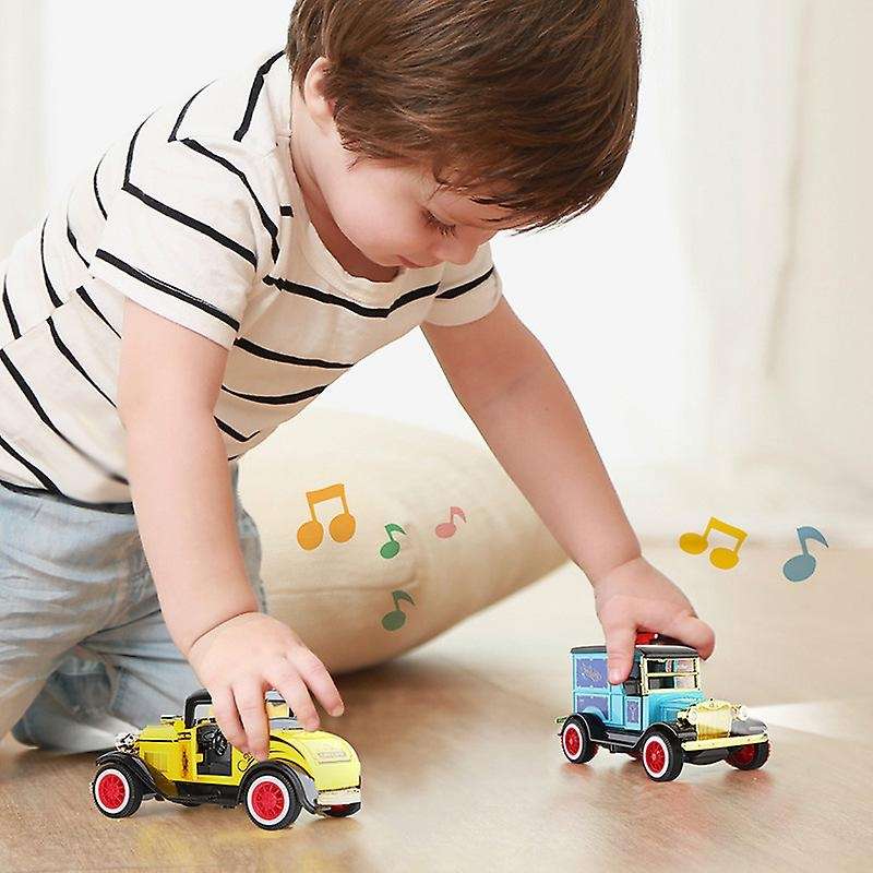 Children'S Q Version Of Alloy Toys 1:36 Alloy Pull Back Car Toys Car Model Retro Car Classic Car wit