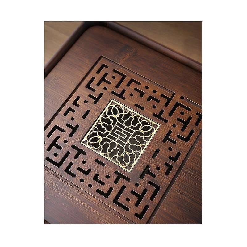 Chinese Bamboo Tea Tray Drainage Water Storage Trays Tradition Tea Board Household Tea Table Pu'er T