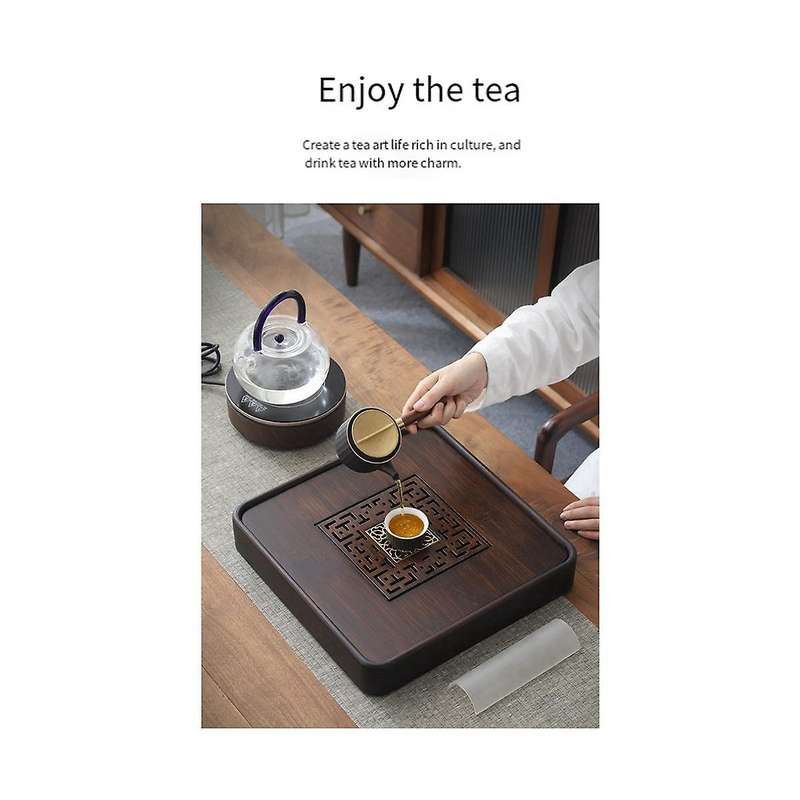 Chinese Bamboo Tea Tray Drainage Water Storage Trays Tradition Tea Board Household Tea Table Pu'er T