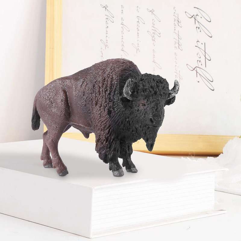 Children's Solid Simulation Model Wild Milk Cow Yak Toy Hand Decoration Figurine