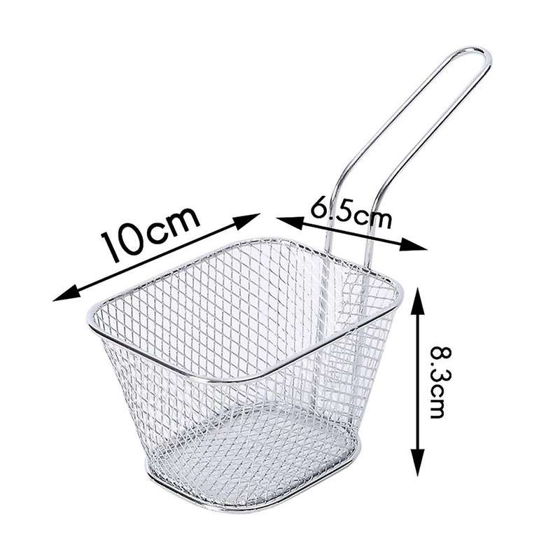 Chips Mini Fry Baskets Stainless Steel Fryer Basket Strainer Serving Food Presentation Cooking Tool