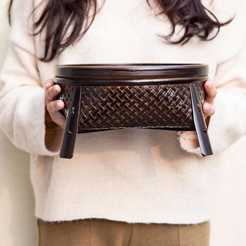 Chinese Style Handmade Bamboo Woven Tea Tray Tea Table Tea Set Box