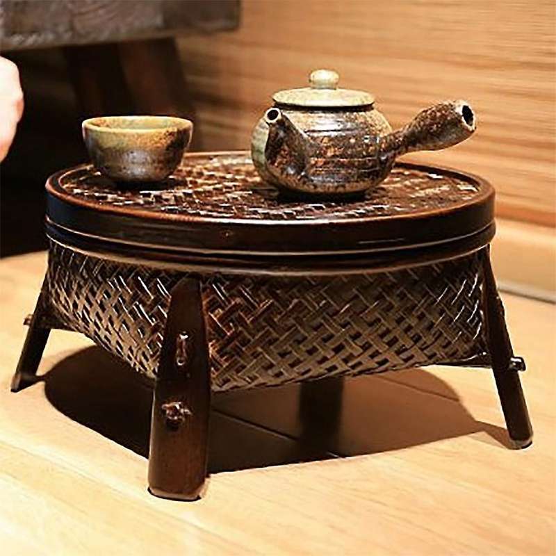 Chinese Style Handmade Bamboo Woven Tea Tray Tea Table Tea Set Box