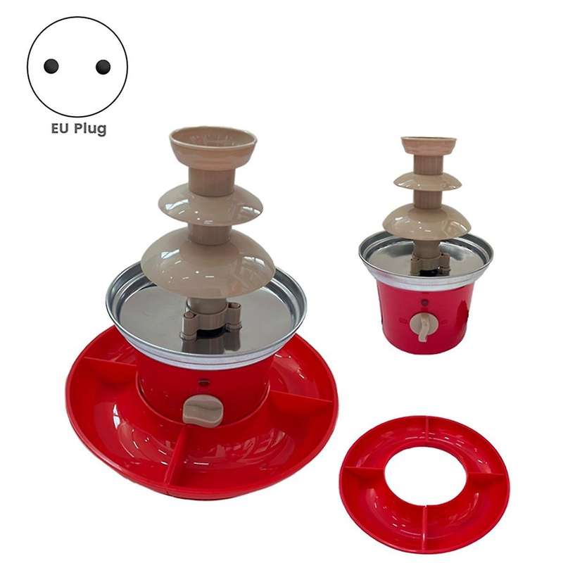 Chocolate Fountain Mini Fondue Set with Serving Tray Included,electric 3-tier Machine with Hot Melt
