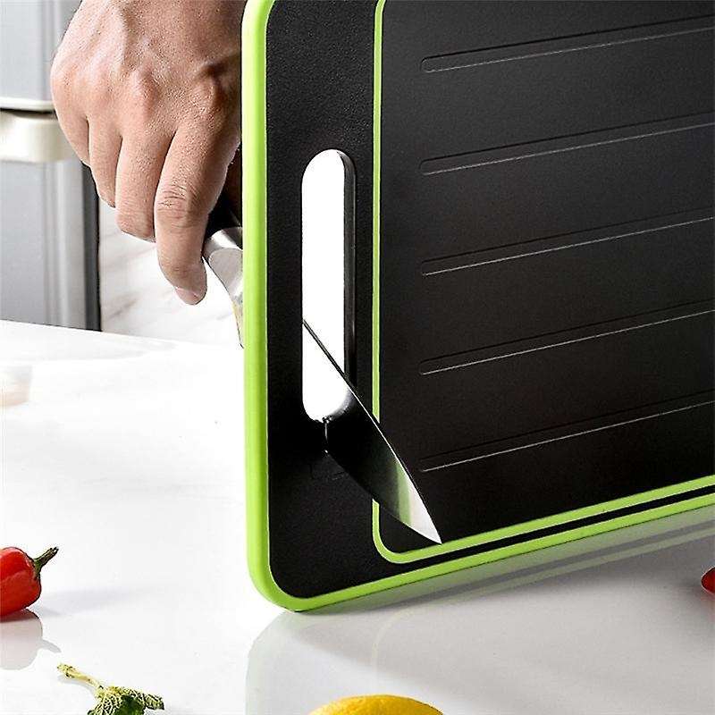 Chopping Board with Defrosting Function - Twin Pack - 3x Faster -with Integrated Knife Sharpener An