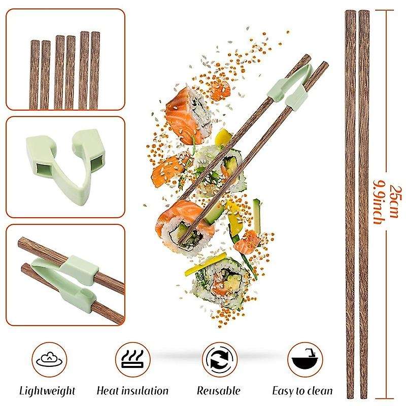 Chopstick Assistant, Suitable for Beginners to Train Chopsticks. Reusable Non-Slip Chopsticks 3 Pair