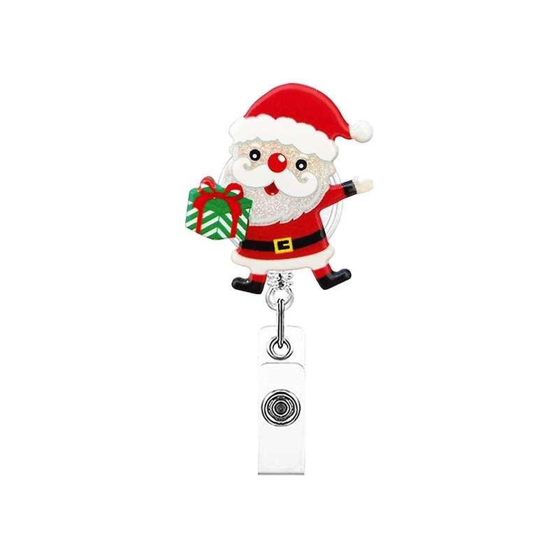 Christmas Badge Reel Retractable Nurse Badge Clips Holiday Cute Badge Name ID Reel, Nurse Teacher