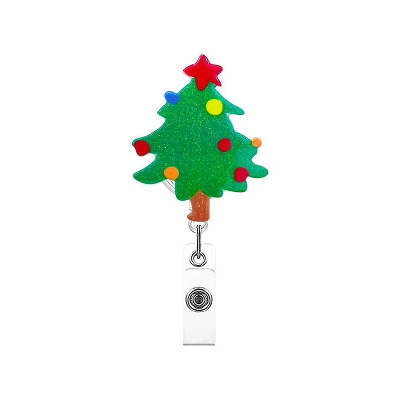 Christmas Badge Reel Retractable Nurse Badge Clips Holiday Cute Badge Name ID Reel, Nurse Teacher