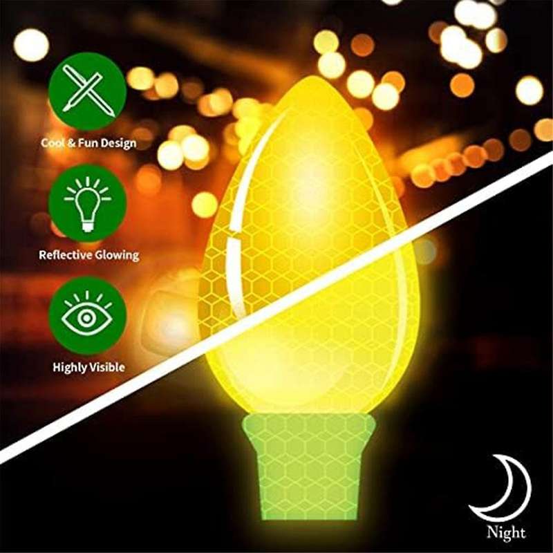 Christmas Car Reflective Light Bulb Magnet Decoration, Garage Mailbox Magnet Decal for Birthday Chri