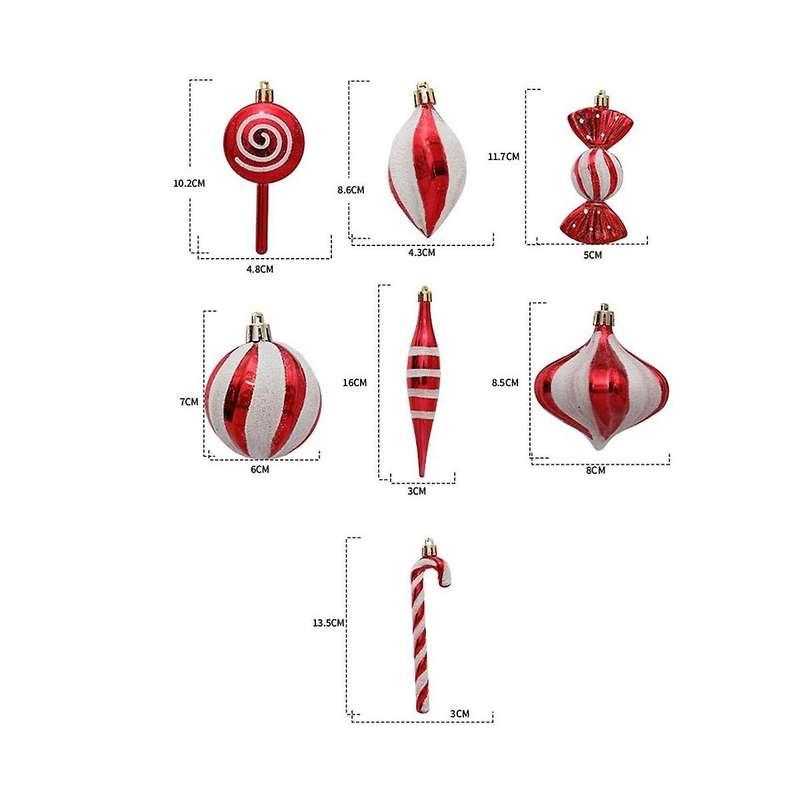 Christmas Candy Ornaments Red White Hanging Candy Cane Ornaments Decoration DIY Christmas
