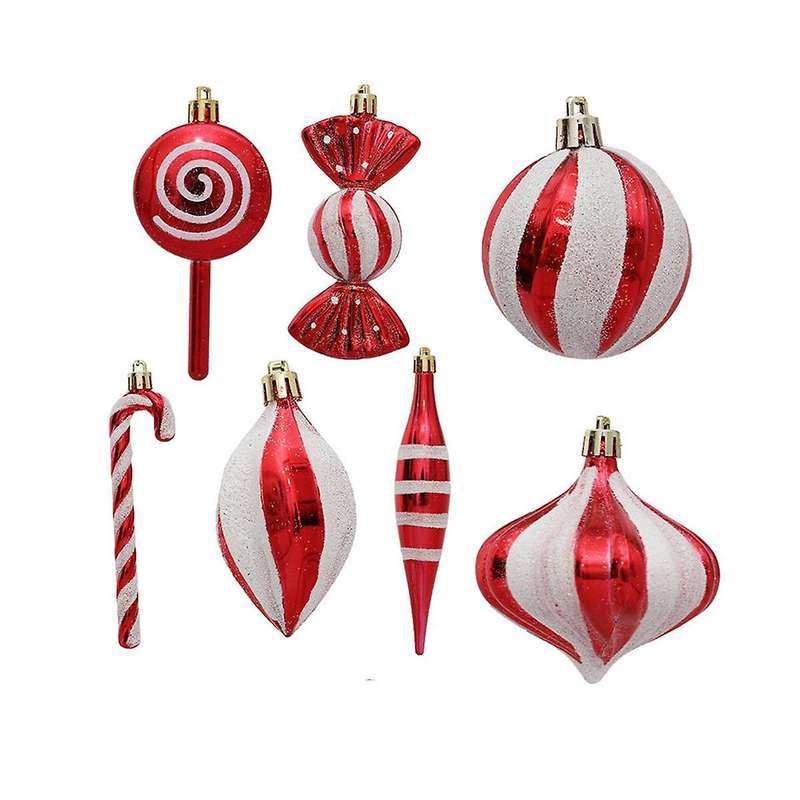 Christmas Candy Ornaments Red White Hanging Candy Cane Ornaments Decoration DIY Christmas