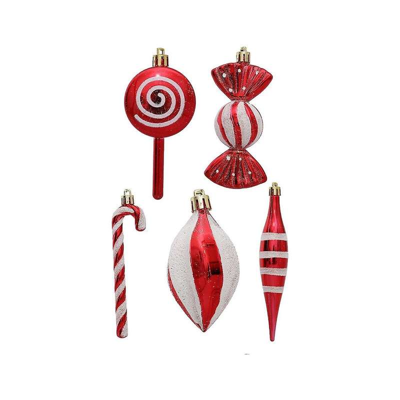 Christmas Candy Ornaments Red White Hanging Candy Cane Ornaments Decoration DIY Christmas