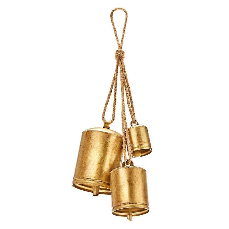 Christmas Bells Rustic Christmas Decor Vintage Style Brass Shabby Chic Decorations Set Of 3