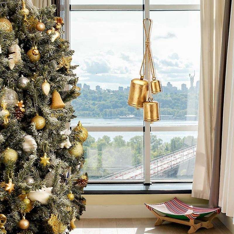 Christmas Bells Rustic Christmas Decor Vintage Style Brass Shabby Chic Decorations Set Of 3