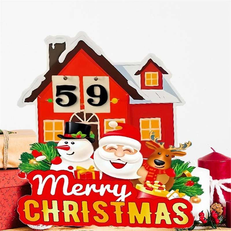 Christmas Calendar for Party Coffee House, Christmas Slogan Ornaments Santa Reindeer Merry