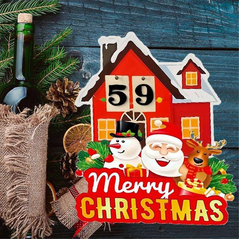 Christmas Calendar for Party Coffee House, Christmas Slogan Ornaments Santa Reindeer Merry