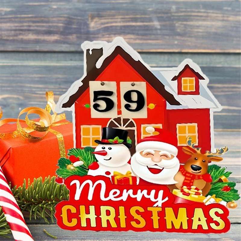 Christmas Calendar for Party Coffee House, Christmas Slogan Ornaments Santa Reindeer Merry