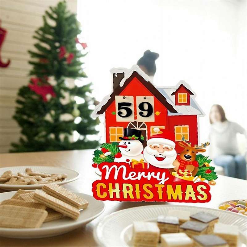 Christmas Calendar for Party Coffee House, Christmas Slogan Ornaments Santa Reindeer Merry
