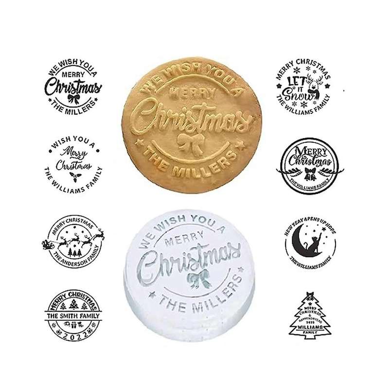 Christmas Cookie Mold Christmas Fondant Round Cookie Baking Kit Cupcake Decorating Cookie Mold
