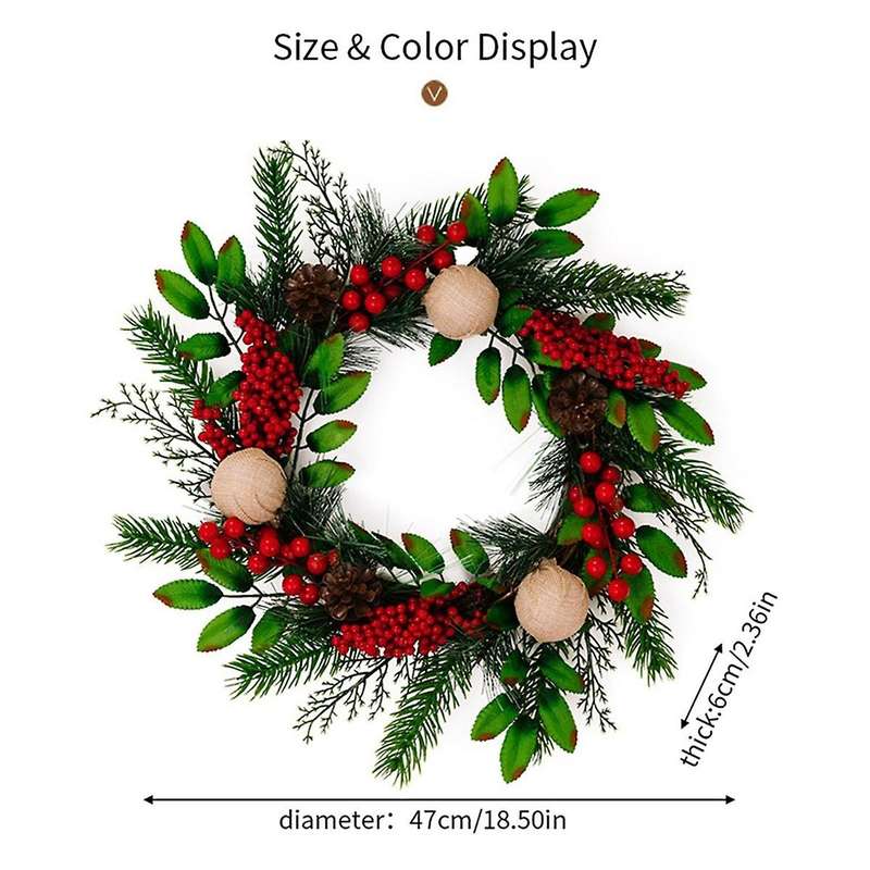 Christmas Decorations Christmas Balls Red Fruit Green Leaf Pinecone Wreaths Window Decorations Door